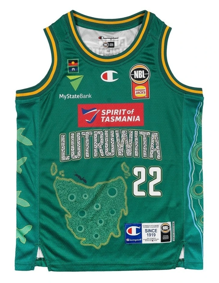 Tasmania JackJumpers 25/26 Youth Indigenous Jersey in Will Magnay image 3