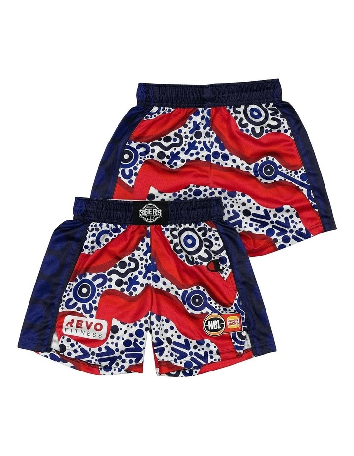 Adelaide 36ers 25/26 Youth Indigenous Shorts in Multi image 1