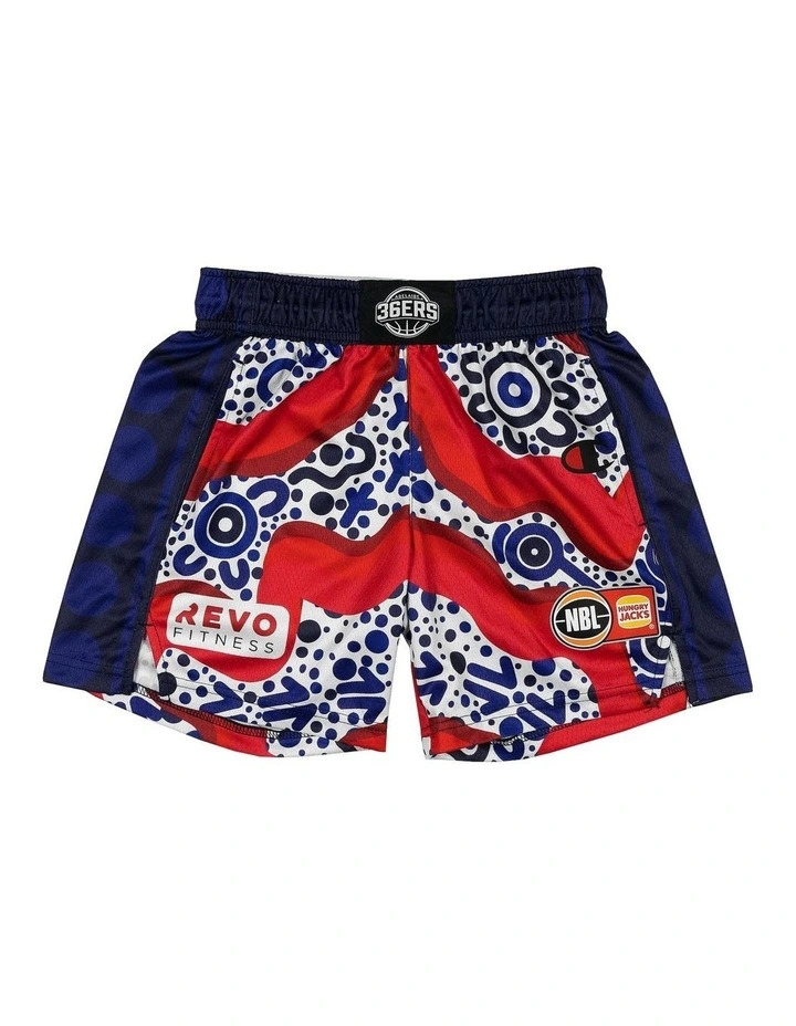 Adelaide 36ers 25/26 Youth Indigenous Shorts in Multi image 3
