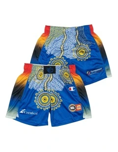 Brisbane Bullets 25/26 Youth Indigenous Shorts in Blue