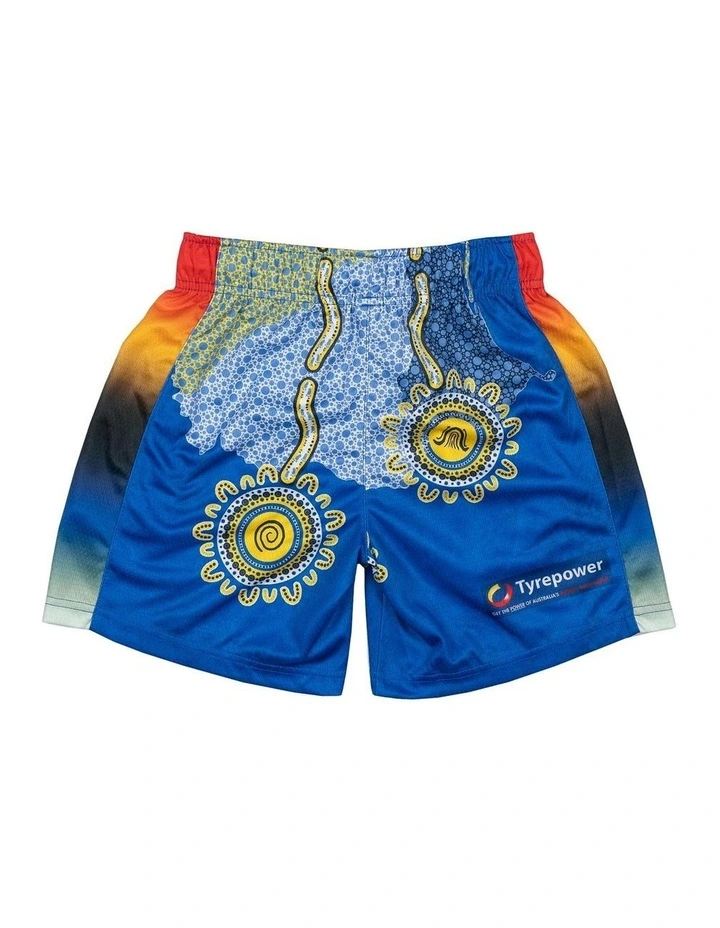 Brisbane Bullets 25/26 Youth Indigenous Shorts in Blue image 4