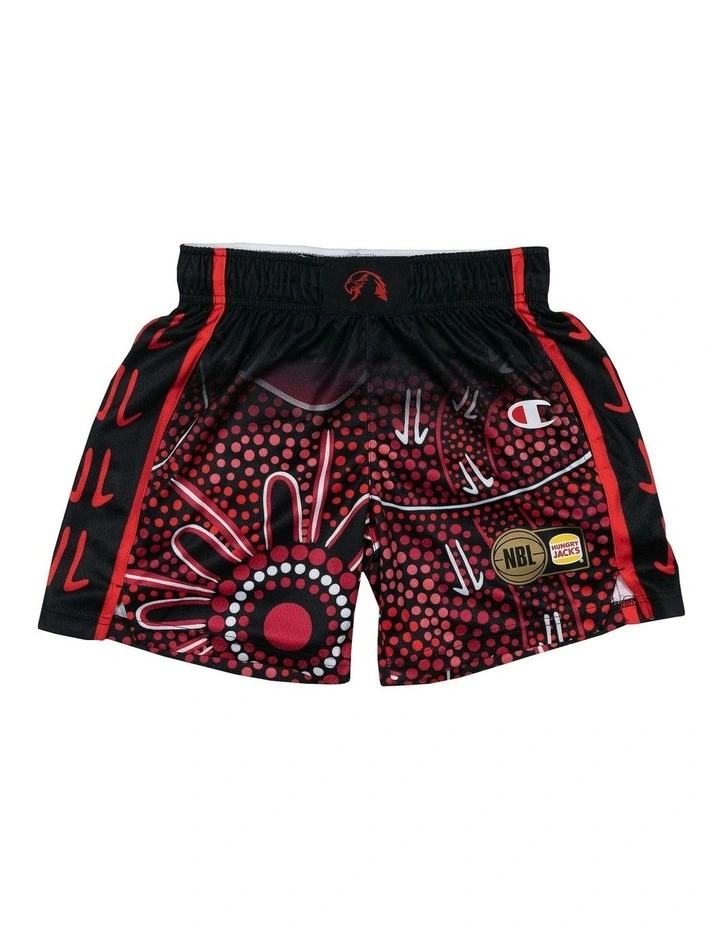 Illawarra Hawks 25/26 Youth Indigenous Shorts in Black image 3