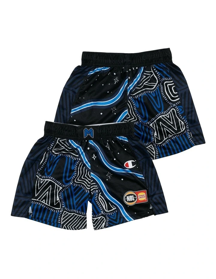 Melbourne United 25/26 Youth Indigenous Shorts in Black image 1