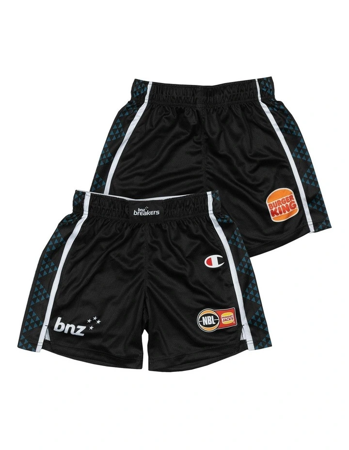 New Zealand Breakers 25/26 Youth Indigenous Shorts in Black image 1