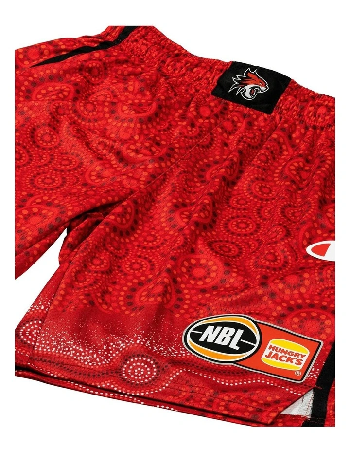 Perth Wildcats 25/26 Youth Indigenous Shorts in Red image 2
