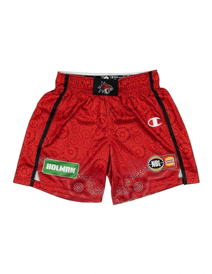 Perth Wildcats 25/26 Youth Indigenous Shorts in Red image 3