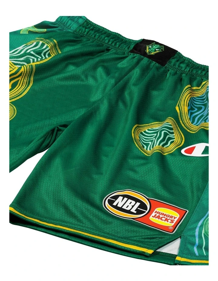 Tasmania JackJumpers 25/26 Youth Indigenous Shorts in Green image 2