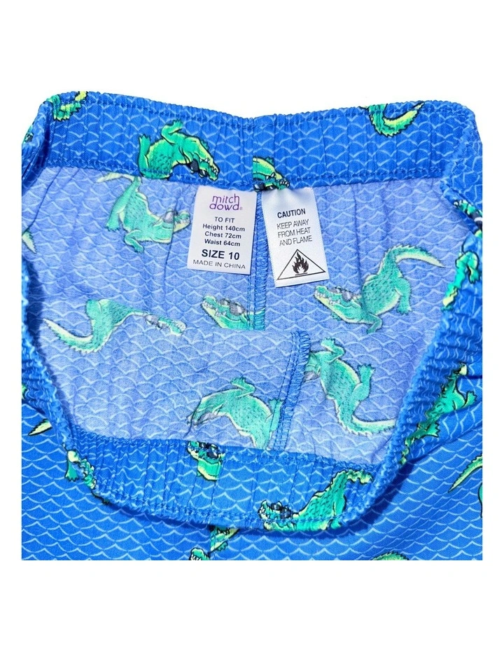 Crocodile Print Boxer Shorts in Blue image 3