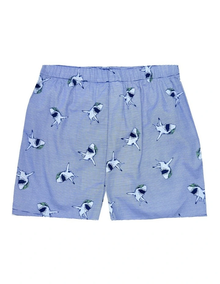 Shark Print Boxer Shorts in Blue image 2