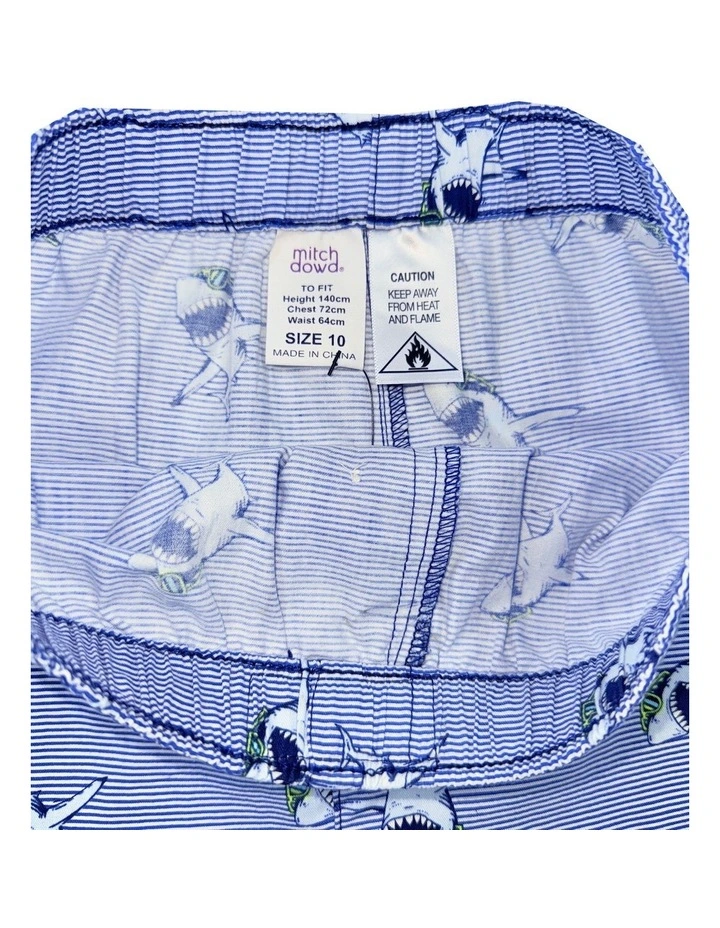 Shark Print Boxer Shorts in Blue image 3