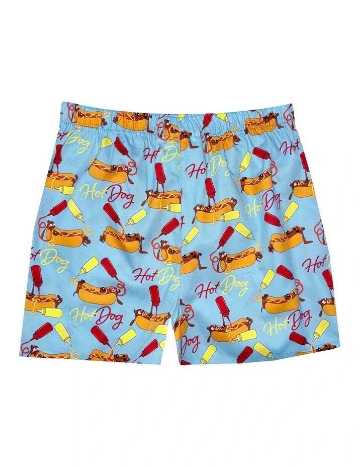 Hot Dog Cotton Boxer Shorts in Blue image 2