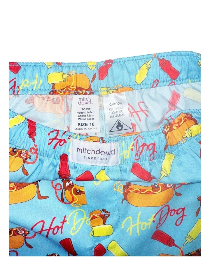 Hot Dog Cotton Boxer Shorts in Blue image 3