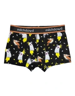 Cockatoo Print Trunks in Black
