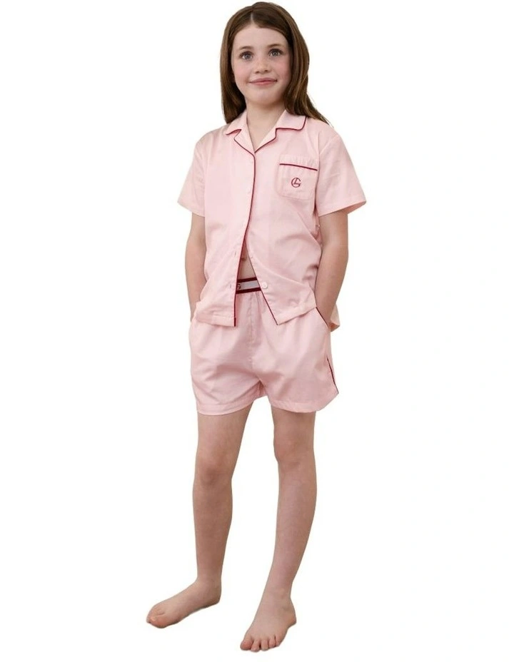 Mini Camilla Cotton Short Pyjama Set in Pink image 1