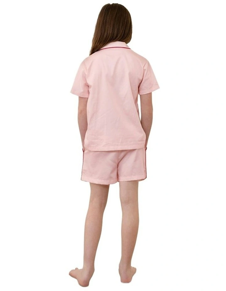 Mini Camilla Cotton Short Pyjama Set in Pink image 2