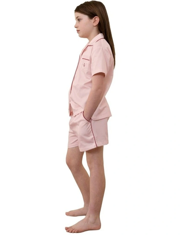 Mini Camilla Cotton Short Pyjama Set in Pink image 3
