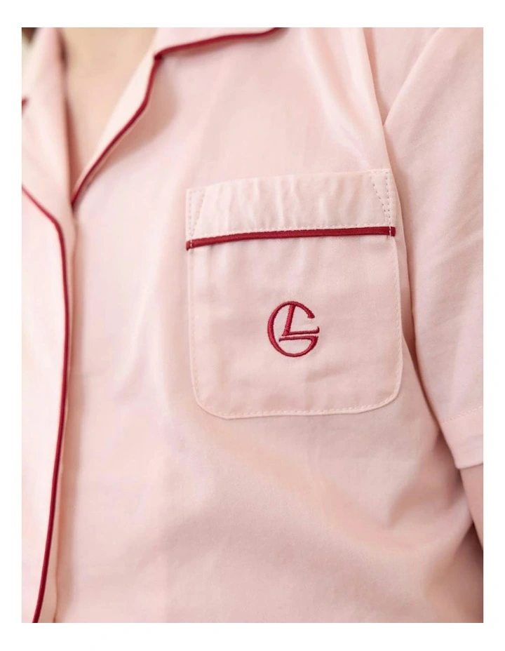 Mini Camilla Cotton Short Pyjama Set in Pink image 4