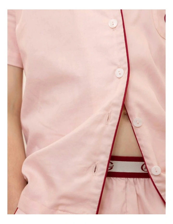 Mini Camilla Cotton Short Pyjama Set in Pink image 5
