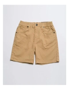 Admiral Elastic Waist Stretch Chino Shorts in Beige