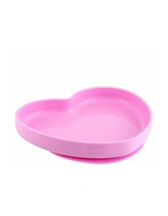 Silicone Heart Shaped Plate in Pink