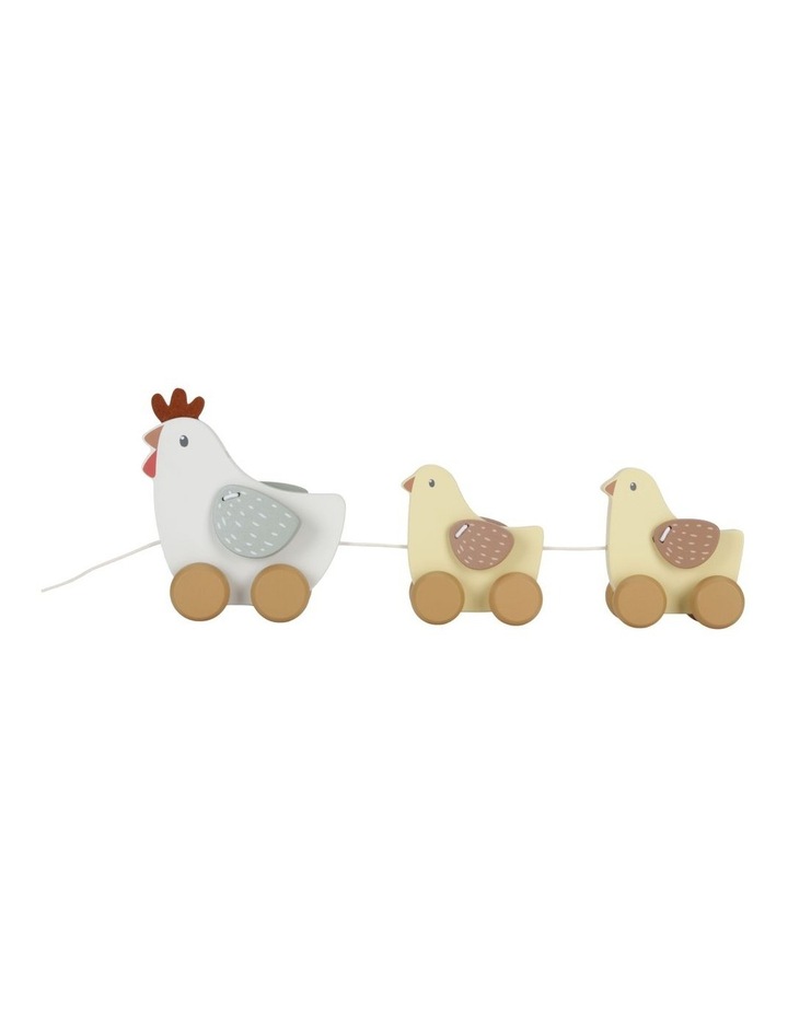 Little Farm Pull Along Wooden Chickens Toy Assorted