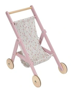 Roleplay Wooden Doll Stroller