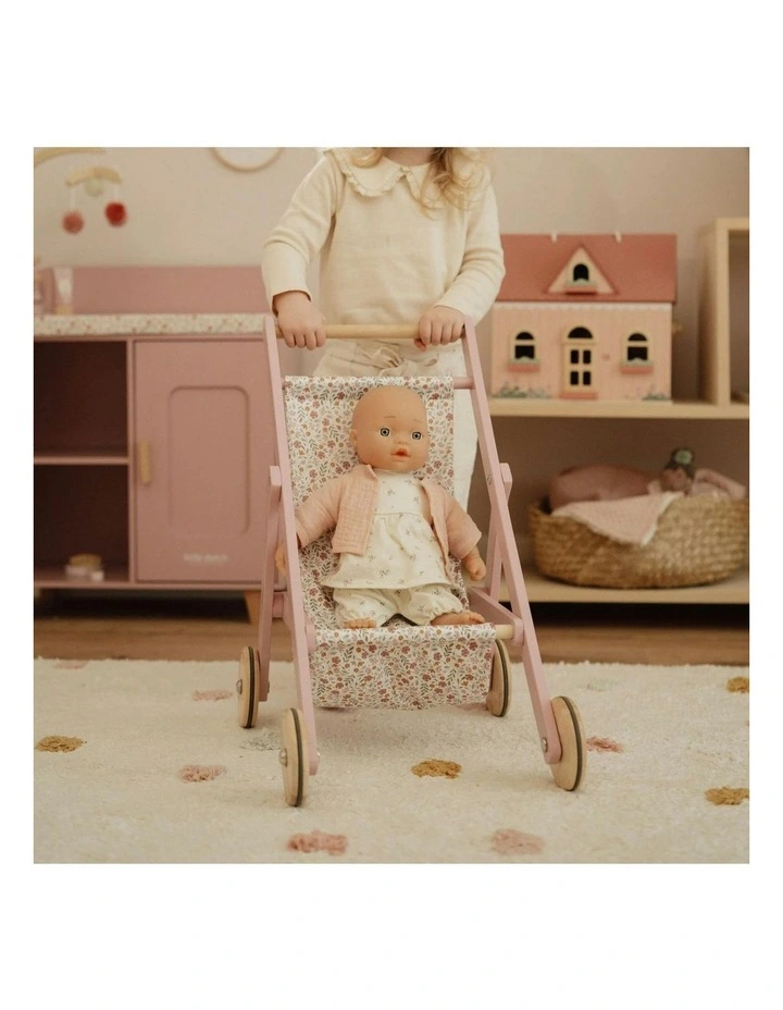 Roleplay Wooden Doll Stroller image 2
