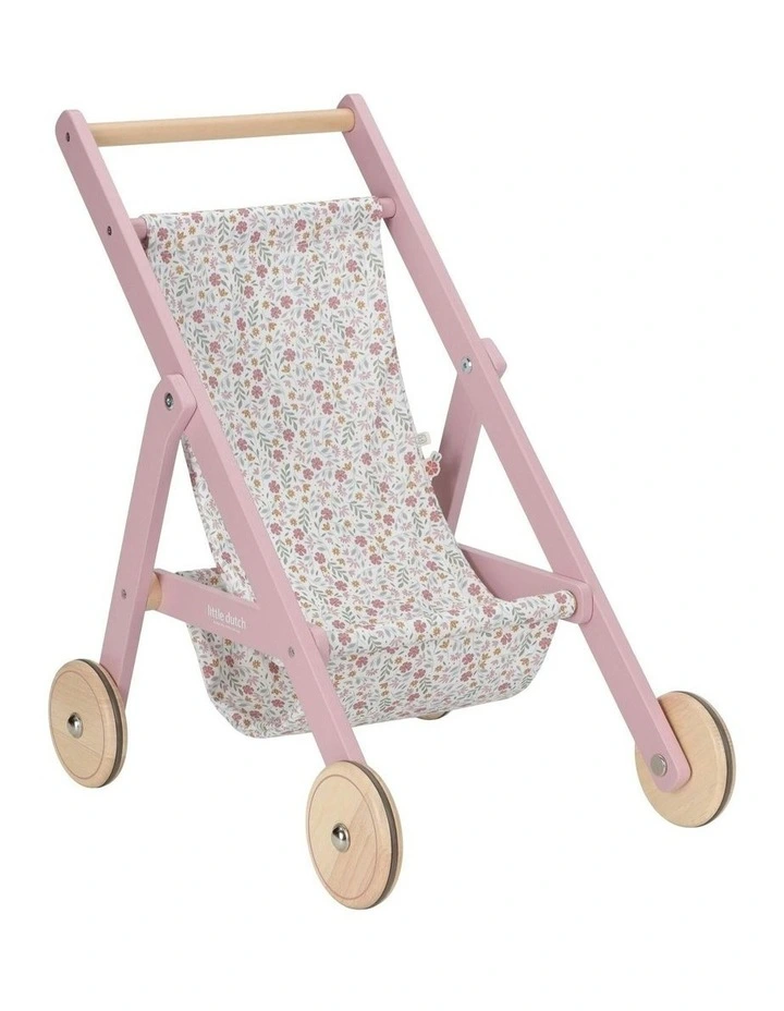 Roleplay Wooden Doll Stroller image 3