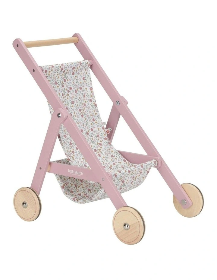 Roleplay Wooden Doll Stroller image 4