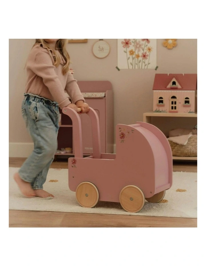 Roleplay Wooden Doll Pram image 2
