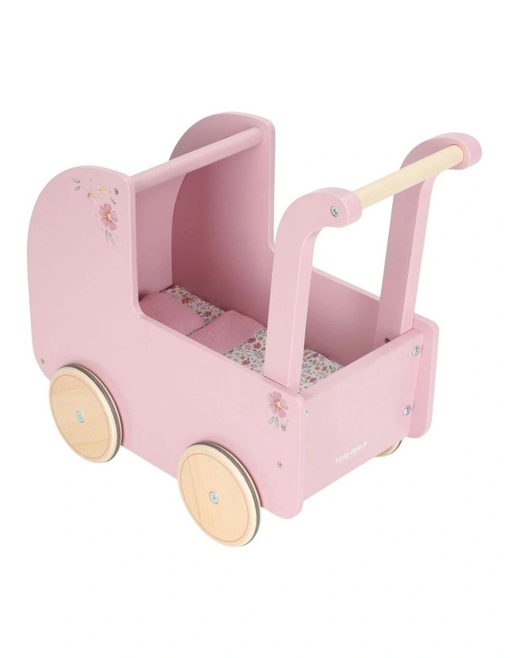 Roleplay Wooden Doll Pram image 3