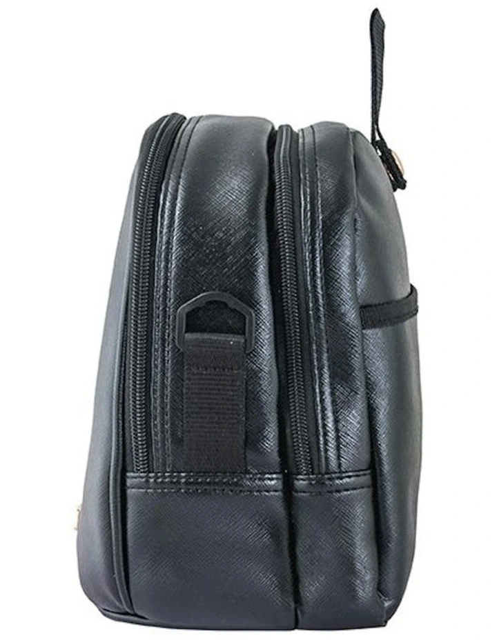 Vegan Leather Triple Bottle Pack in Black image 5