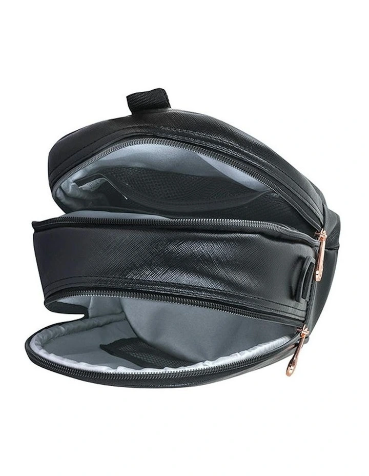 Vegan Leather Triple Bottle Pack in Black image 7