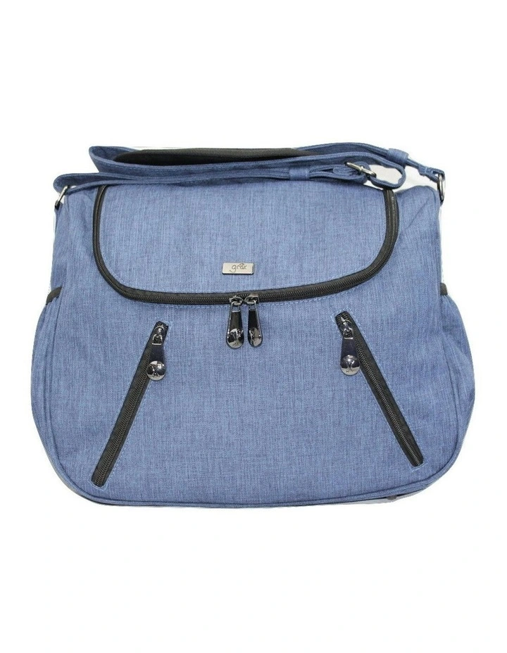 Zoe Nappy Bag in Snowflake Blue image 5