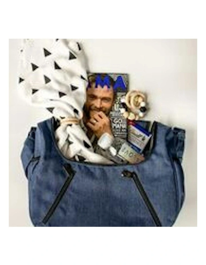 Zoe Nappy Bag in Snowflake Blue image 6