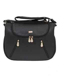 Great Expectations Zoe Vegan Leather Nappy Bag in Black