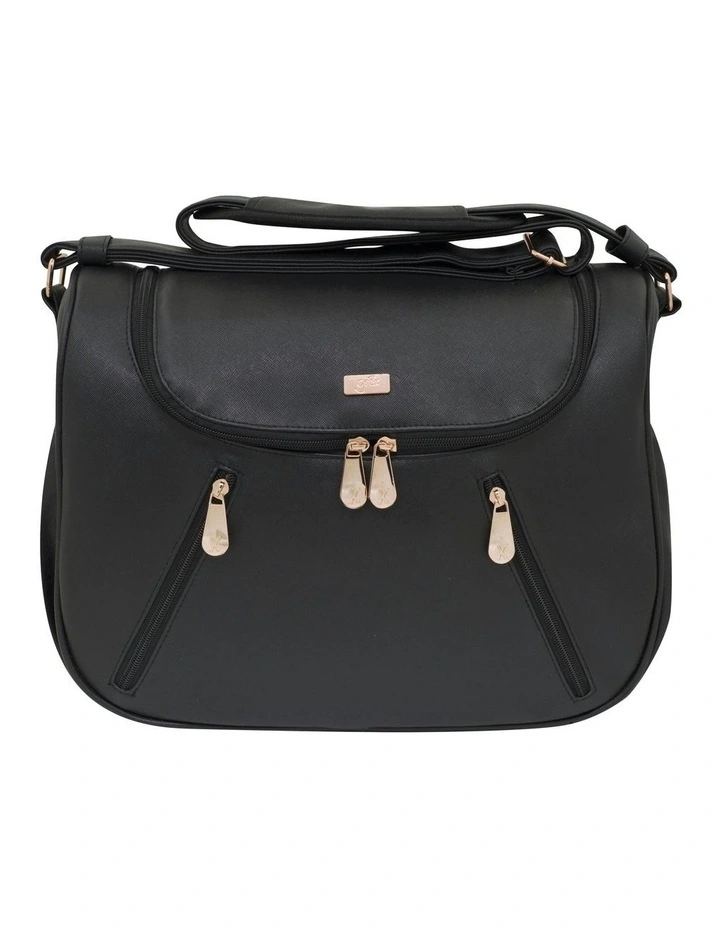 Great Expectations Zoe Vegan Leather Nappy Bag in Black image 1