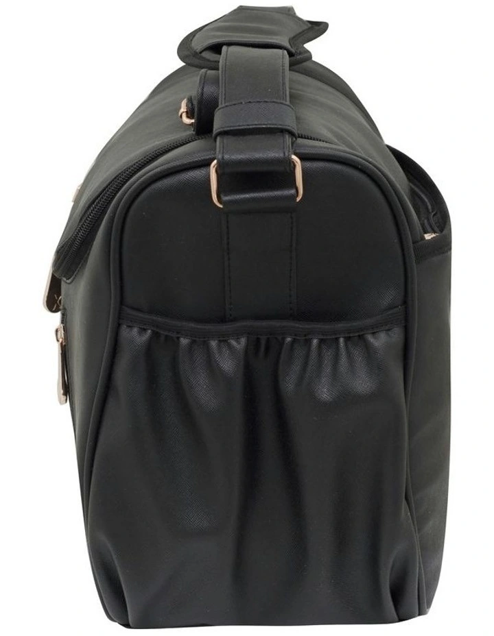 Great Expectations Zoe Vegan Leather Nappy Bag in Black image 4