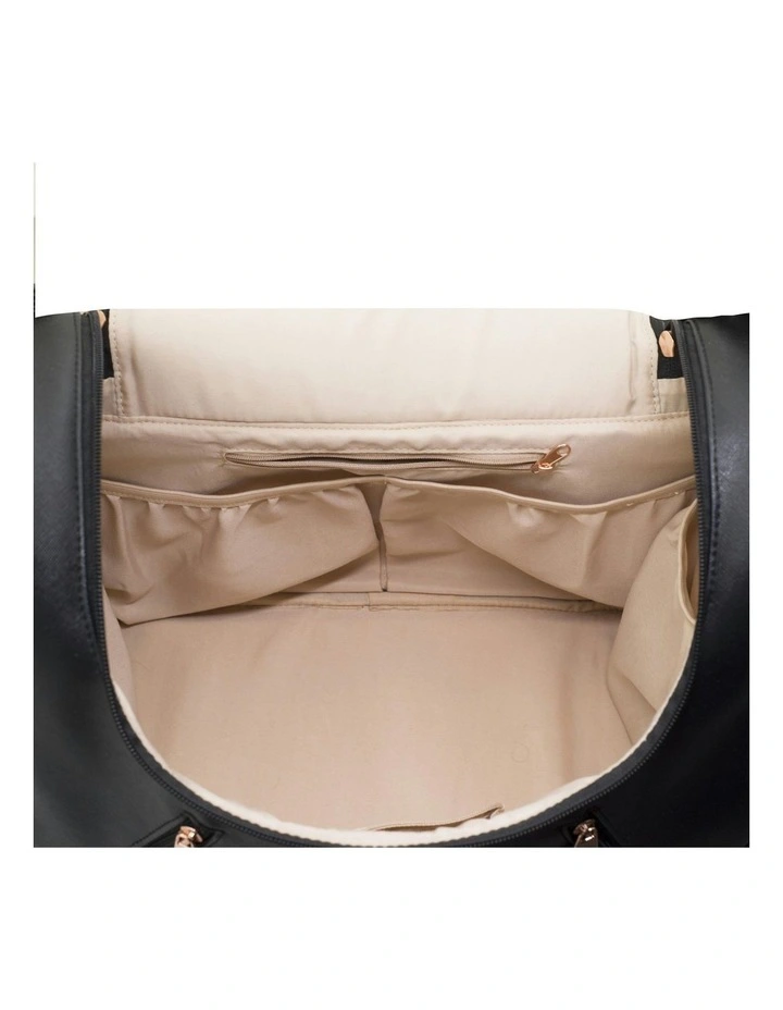 Great Expectations Zoe Vegan Leather Nappy Bag in Black image 7