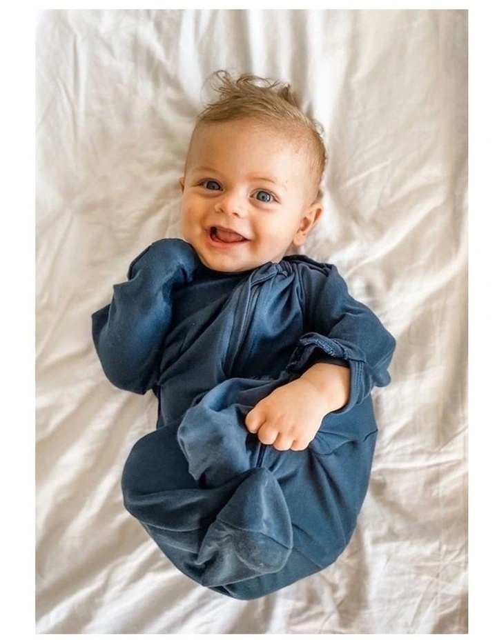 Baby Studio Organic Cotton AllinOne Swaddle Bag In Blue MYER