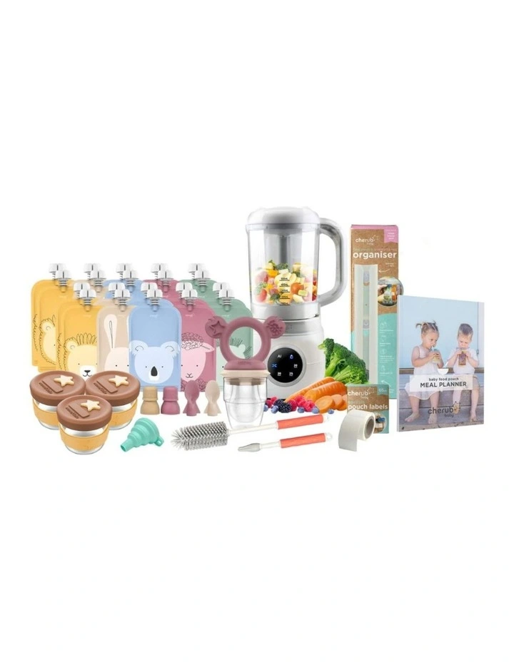 Cherub Baby Automatic Baby Food Maker Steriliser & Warmer Bundle In