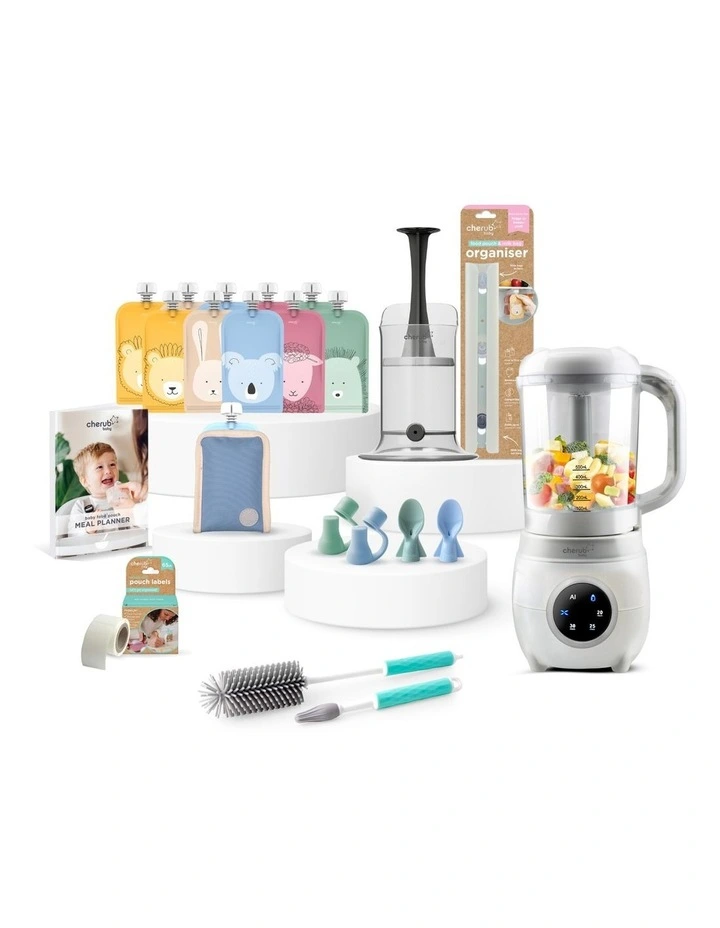 Automatic 4-in-1 Baby Food Maker in Cerulean/Sage image 1