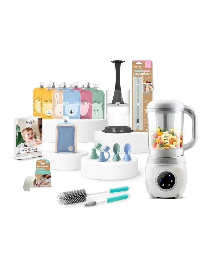 Automatic Baby Food Maker, Steriliser & Warmer Bundle V2 Cerulean & Sage image 1