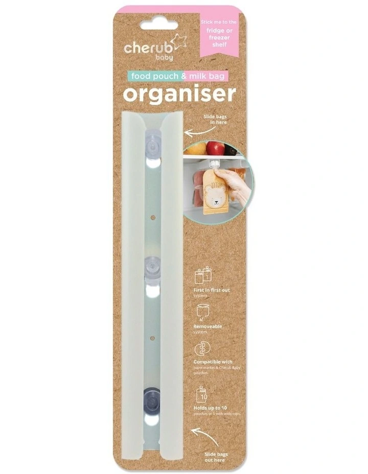 Reusable Baby Food Pouches and Yoghurt Pouches Organizer Bundle 120ml of 20 Pack in Cerulean and Sage image 3