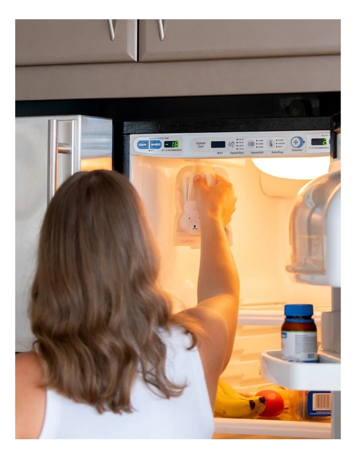 Reusable Baby Food Pouches and Yoghurt Pouches Organizer Bundle 120ml of 20 Pack in Cerulean and Sage image 7