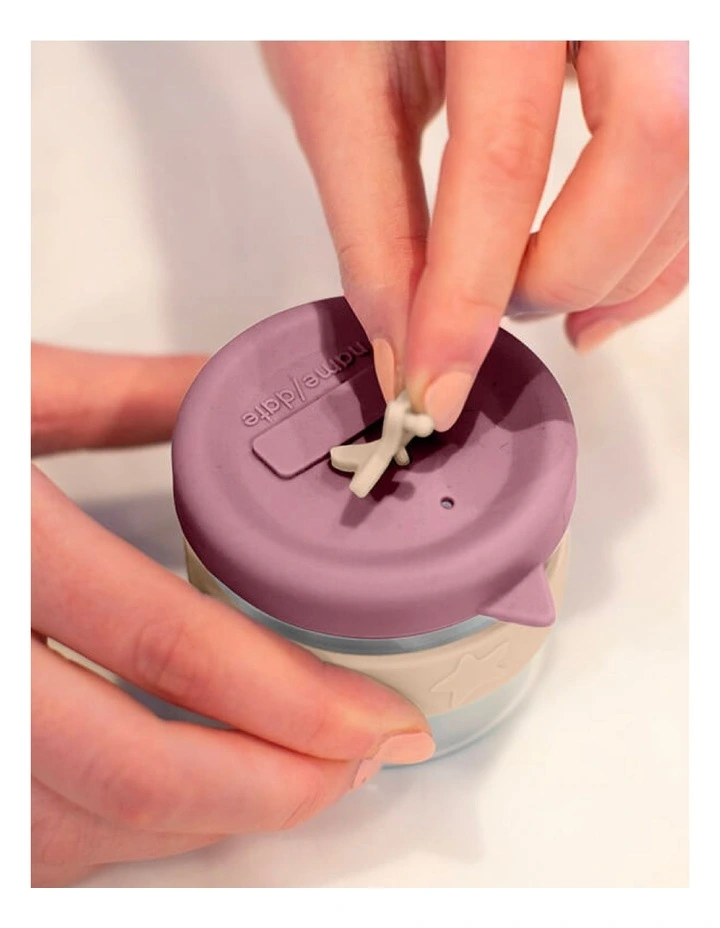 Silicone and Glass Baby Food Storage Containers 120ml of 6 Pack in Dusty Rose and Sand image 5