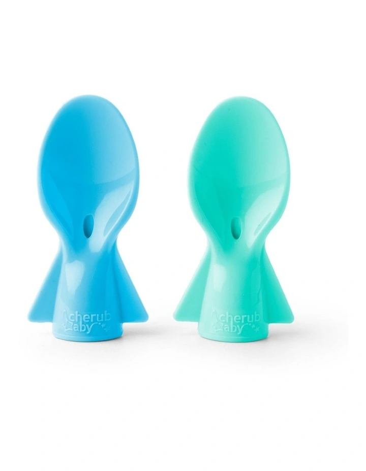 Food Pouch Spoons and Spouts Bundle of 2 Pack in Cerulean and Sage image 2