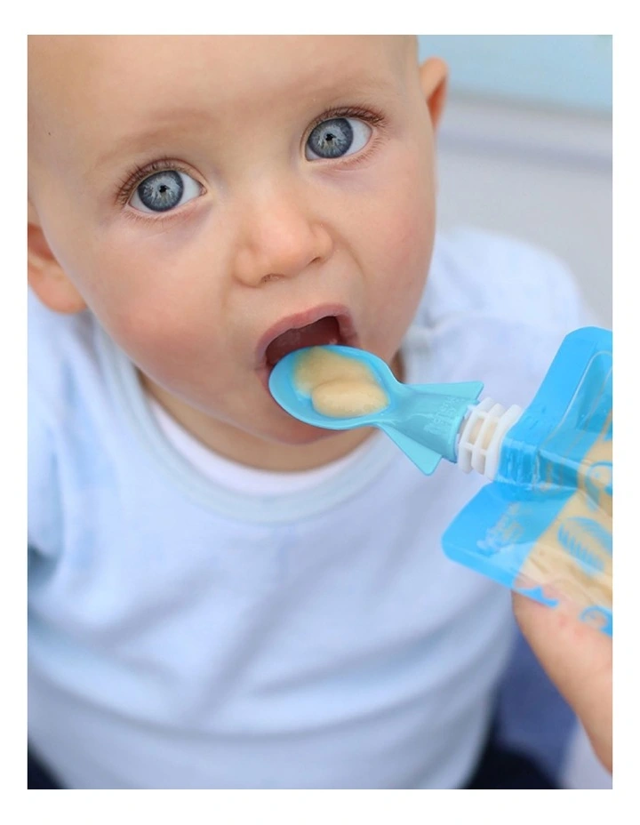 Food Pouch Spoons and Spouts Bundle of 2 Pack in Cerulean and Sage image 4