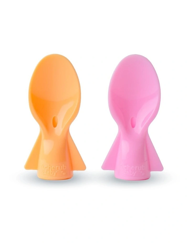 Reusable Baby Food Pouches 120ml of 10 Pack   Spoons & Spouts Bundle of 2 Pack in Pink/Orange image 3