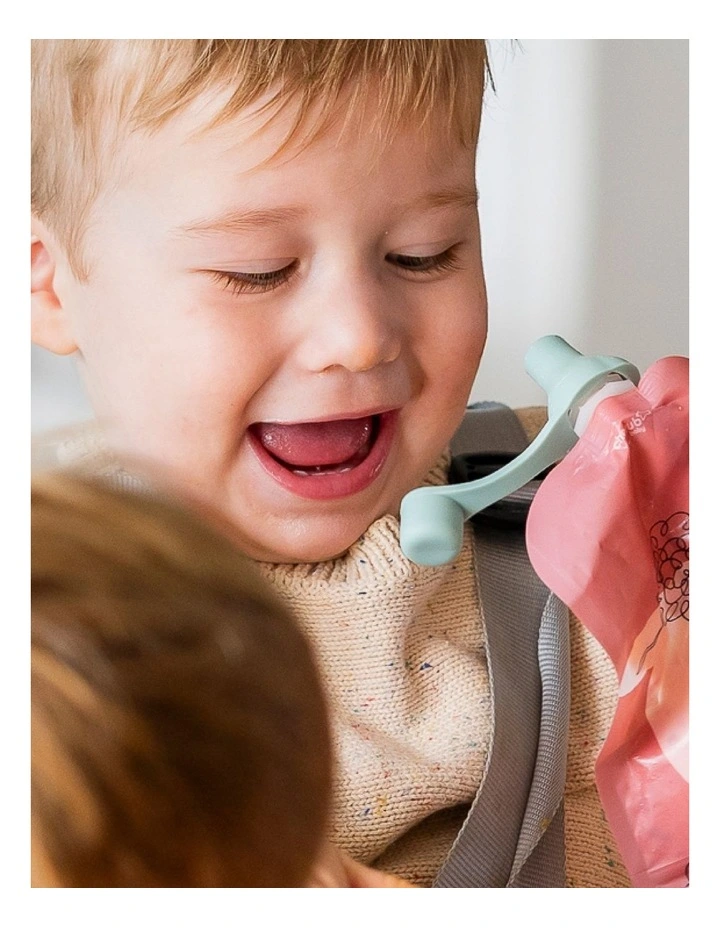 Reusable Baby Food Pouches 120ml of 10 Pack   Spoons & Spouts Bundle of 2 Pack in Pink/Orange image 5